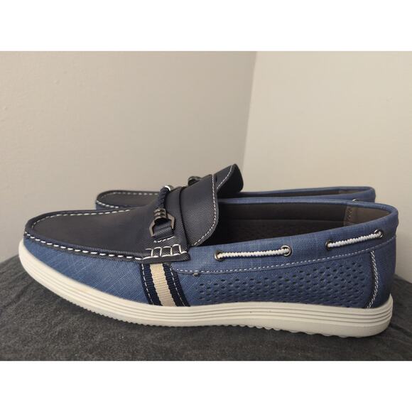 Tahari mens preppy Hunley dressy nautical blue loafers 13 - Picture 9 of 10